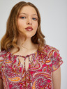 Orsay Rot und rosa gemusterte Damenbluse ORSAY