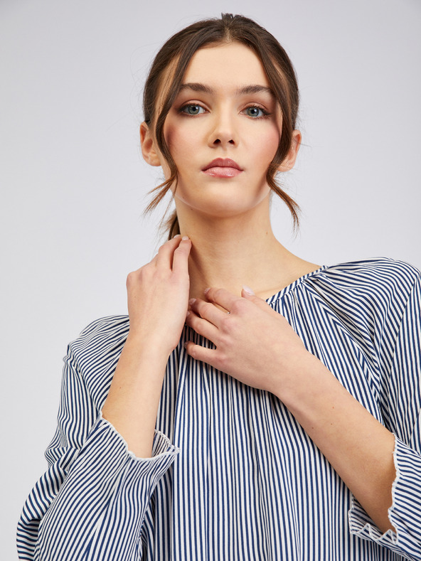 Orsay Dunkelblaue gestreifte Damenbluse ORSAY