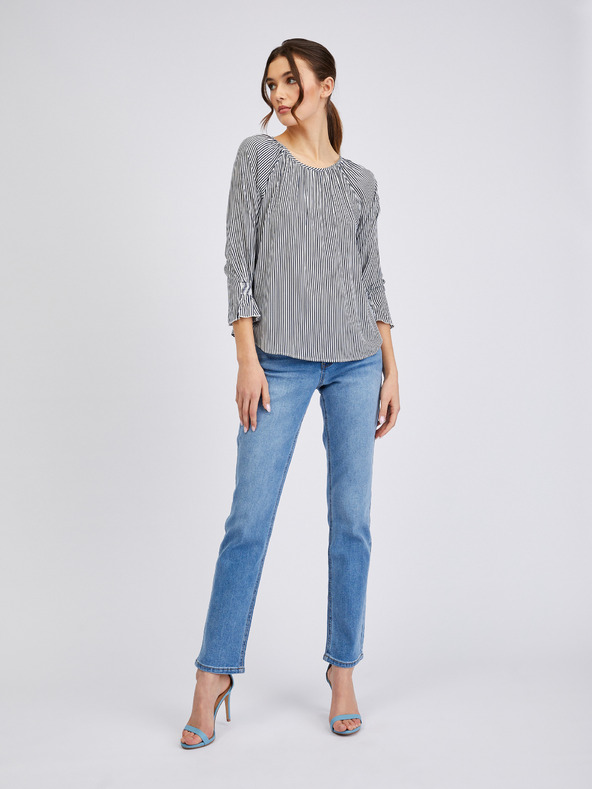 Orsay Dunkelblaue gestreifte Damenbluse ORSAY