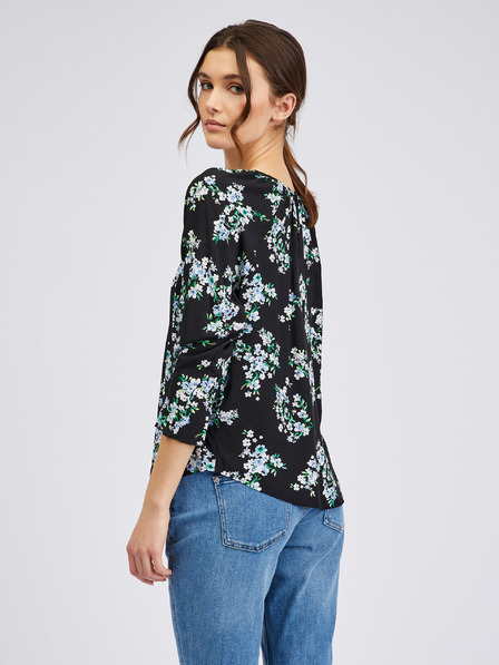 Orsay Schwarze geblümte Bluse ORSAY