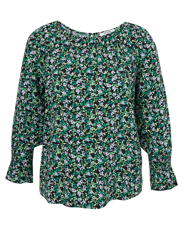 Orsay Grüne gemusterte Damenbluse ORSAY