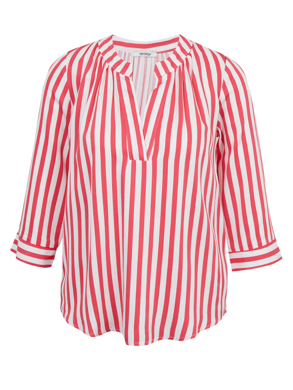 Orsay Weiß und rosa gestreifte Damenbluse ORSAY