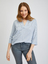 Orsay Hellblaue gemusterte Damenbluse ORSAY
