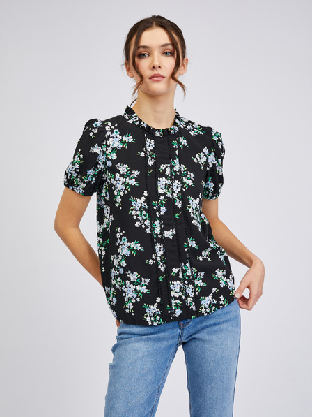 Orsay Schwarze geblümte Bluse ORSAY