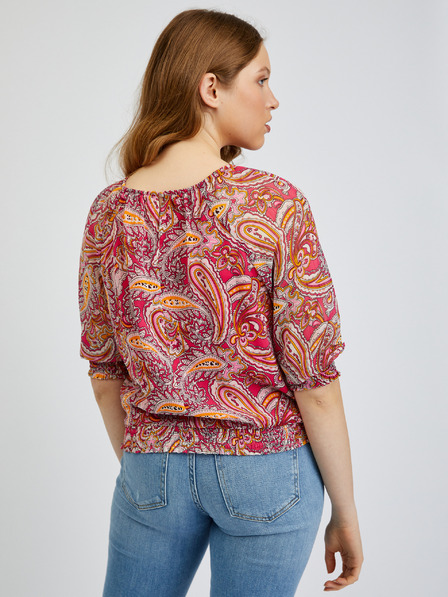 Orsay Rot und rosa gemusterte Damenbluse ORSAY