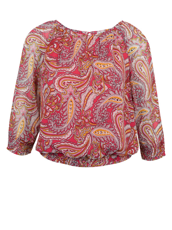 Orsay Rot und rosa gemusterte Damenbluse ORSAY