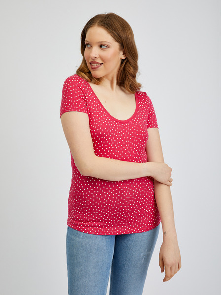Orsay Dunkelrosa Damen-Polka-Dot-Shirt