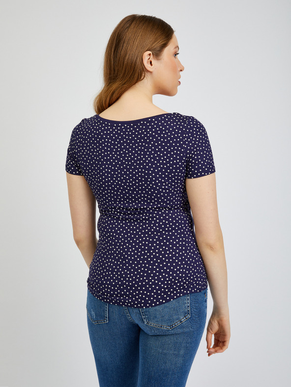 Orsay Dunkelblaues Damen-Polka-Dot-Shirt ORSAY