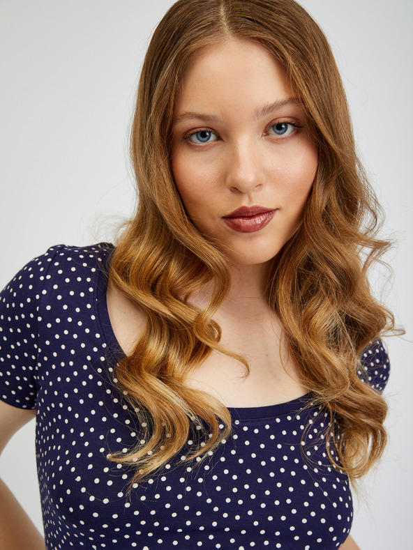 Orsay Dunkelblaues Damen-Polka-Dot-Shirt ORSAY