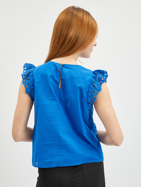 Orsay Blaue gemusterte Damenbluse ORSAY