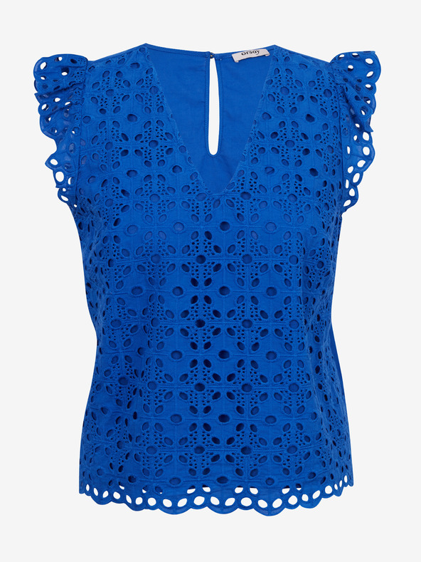 Orsay Blaue gemusterte Damenbluse ORSAY