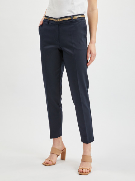Orsay Dunkelblaue Damen-Chinohose mit Gürtel ORSAY