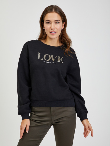 Orsay Schwarzes lockeres Damen Sweatshirt ORSAY
