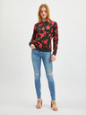 Orsay Rot-schwarzes geblümtes Damen-Sweatshirt ORSAY