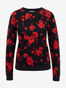 Orsay Rot-schwarzes geblümtes Damen-Sweatshirt ORSAY