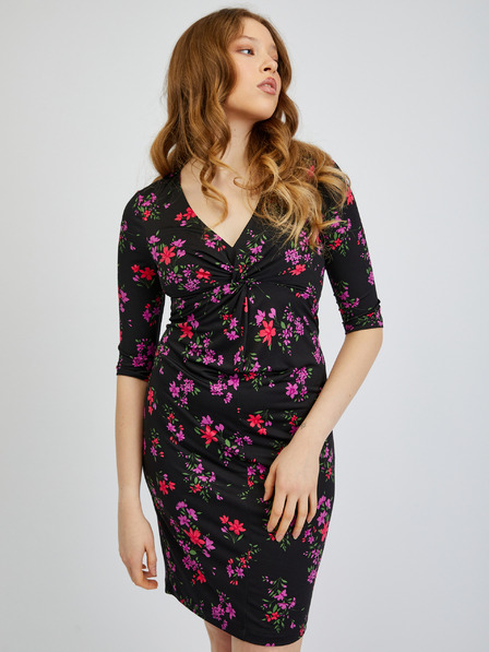 Orsay Schwarzes Damen-Blumenkleid ORSAY