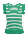 Orsay Weiß-grün gestreiftes Damen-T-Shirt ORSAY