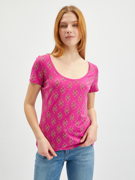 Orsay Dunkelrosa gemustertes Damen-T-Shirt ORSAY