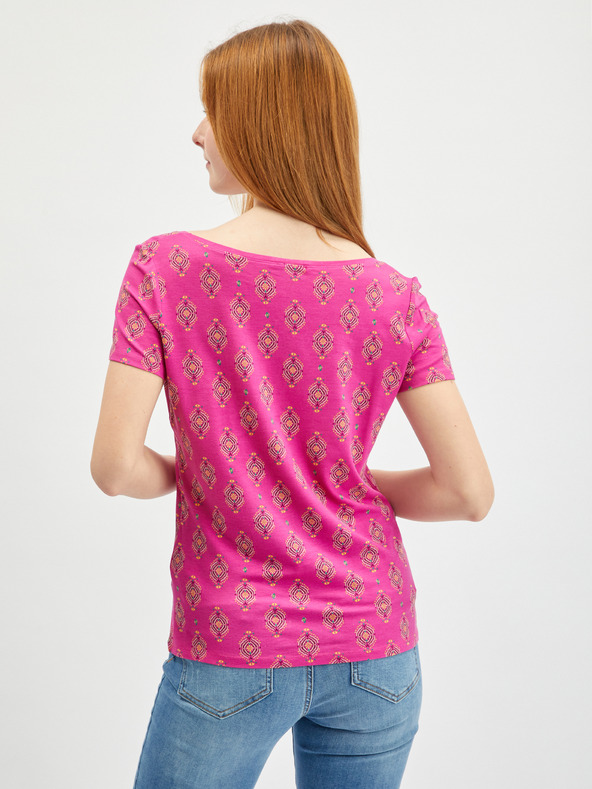 Orsay Dunkelrosa gemustertes Damen-T-Shirt ORSAY