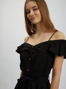 Orsay Schwarzes Damenkleid mit Leinen ORSAY