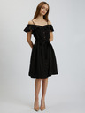 Orsay Schwarzes Damenkleid mit Leinen ORSAY