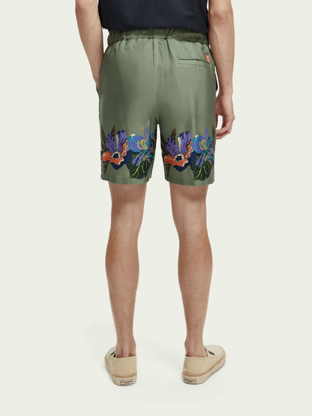 Scotch & Soda Dunkelgrün gemusterte Herren-Shorts Scotch & Soda