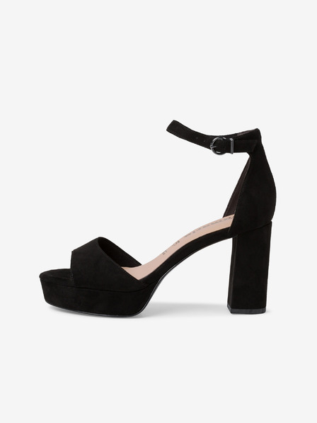 Tamaris Schwarze Wildleder-Sandalen mit Absatz Tamaris