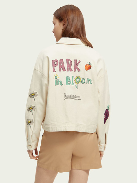Scotch & Soda Cremefarbene Damen-Denimjacke Scotch & Soda