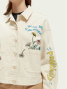 Scotch & Soda Cremefarbene Damen-Denimjacke Scotch & Soda