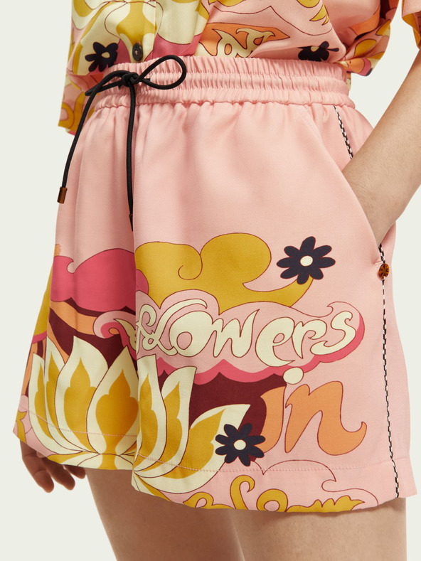 Scotch & Soda Scotch & Soda apricotfarbene gemusterte Shorts für Damen