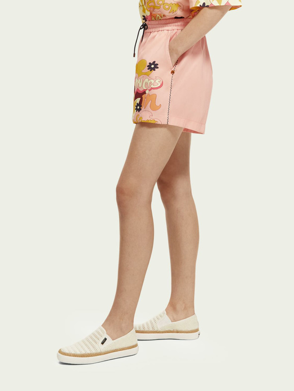 Scotch & Soda Scotch & Soda apricotfarbene gemusterte Shorts für Damen