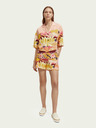 Scotch & Soda Scotch & Soda apricotfarbene gemusterte Shorts für Damen