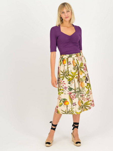 Blutsgeschwister Beige Damen Rock mit Blumen Blutsgeschwister