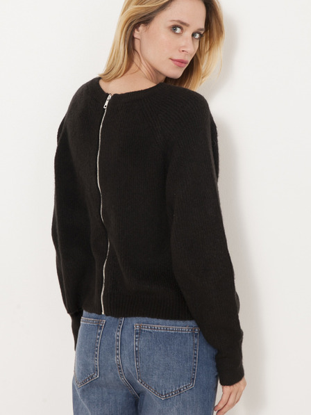CAMAIEU Schwarzer Pullover mit Rückenreißverschluss CAMAIEU
