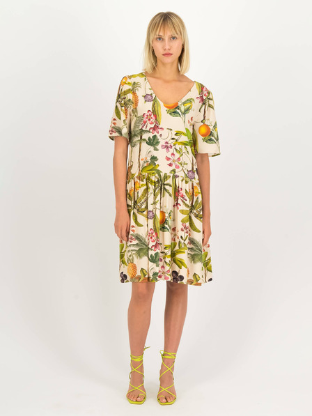 Blutsgeschwister Beige Damen Blumenkleid Blutsgeschwister