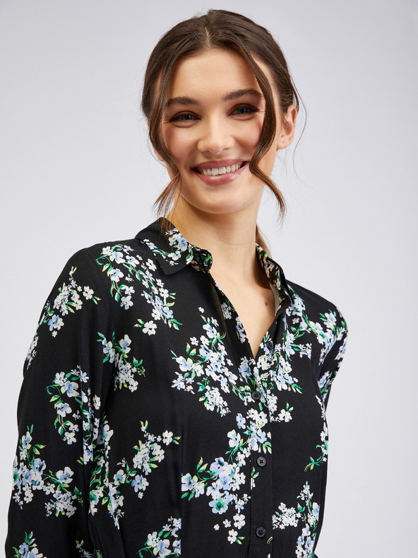 Orsay Schwarzes Damen Blumenkleid ORSAY