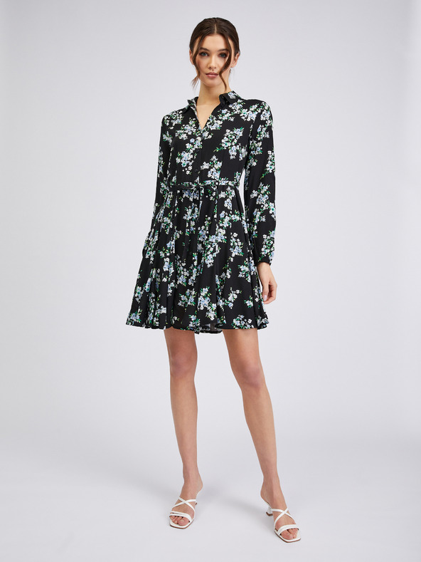 Orsay Schwarzes Damen Blumenkleid ORSAY