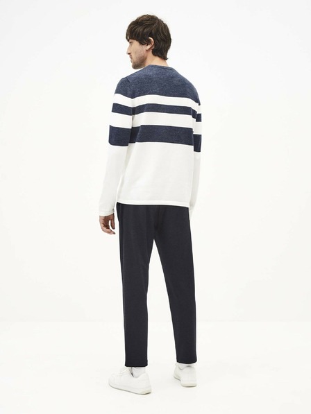 Celio Weiß-blau gestreifter Herrenpullover Celio