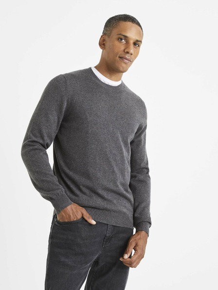 Celio Grauer Herren-Basic-Pullover Celio