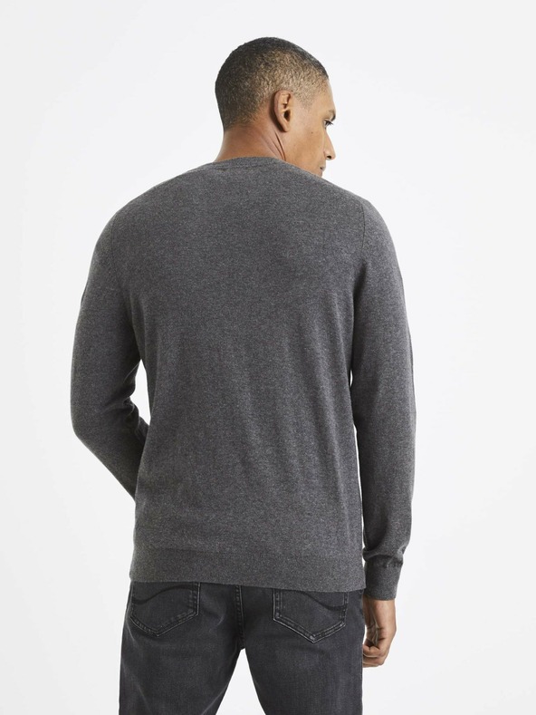 Celio Grauer Herren-Basic-Pullover Celio