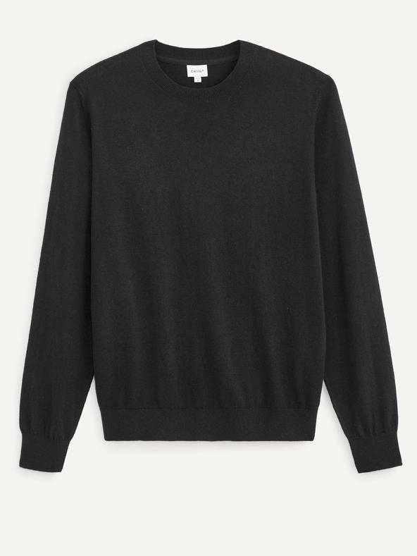 Celio Schwarzer Herren-Basic-Pullover Celio