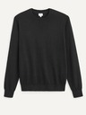 Celio Schwarzer Herren-Basic-Pullover Celio