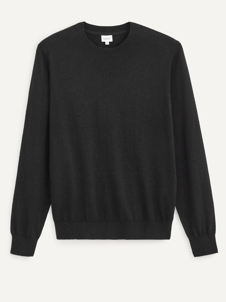 Celio Schwarzer Herren-Basic-Pullover Celio