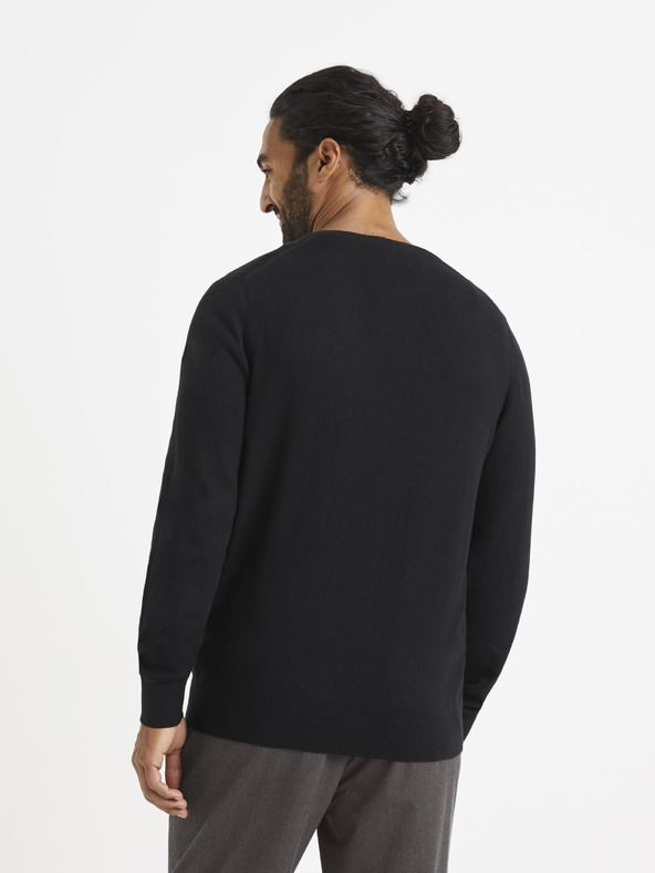 Celio Schwarzer Celio Veviflex-Pullover