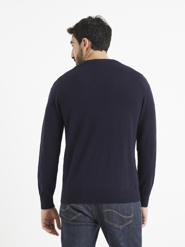 Celio Dunkelblauer Pullover Celio Veviflex