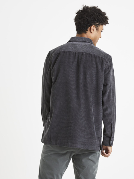 Celio Dunkelgraues Kordhemd Celio Vavelour