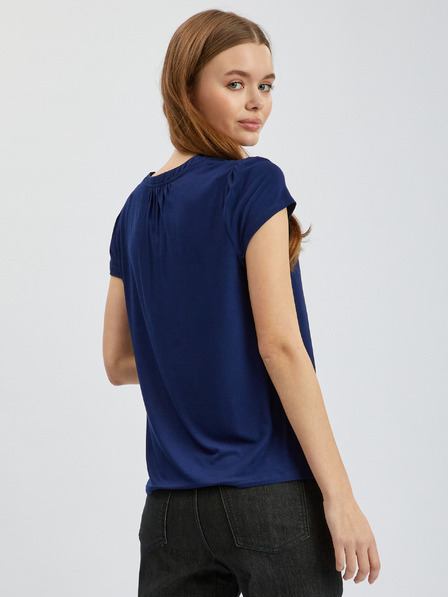 Orsay Dunkelblaue Bluse mit Blumenmuster ORSAY