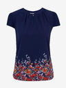 Orsay Dunkelblaue Bluse mit Blumenmuster ORSAY