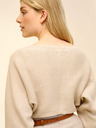 Orsay Beiger gerippter kurzer Cardigan mit Ballonärmeln von ORSAY