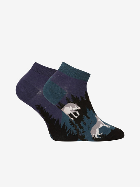 Dedoles Schwarze und blaue Unisex-Socken Dedoles Vollmondwolf